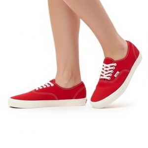Vans Authentic Lowpro Suede Sneakers Racing Red Low Top Shoes Women 8 NWT